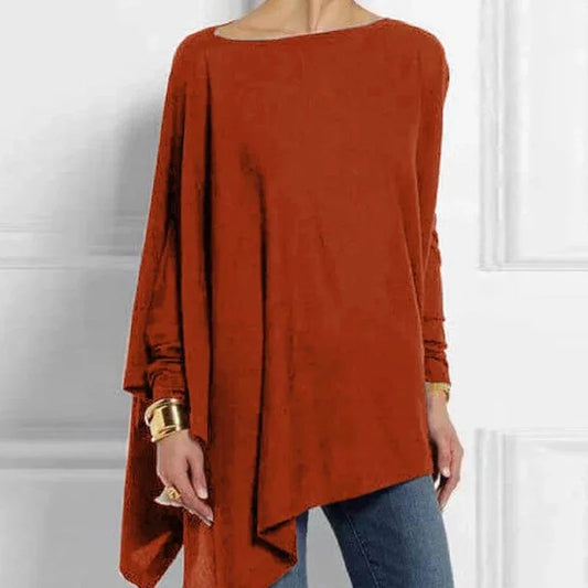 Cotton Irregular Long Sleeve Blouse