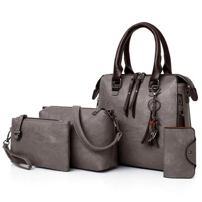 Composite Tassel Leather Purse Bag set