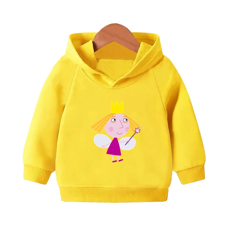 Ben and Holly Kingdom Cartoon Cute Sweatshirts Autumn Pullover Hoodies