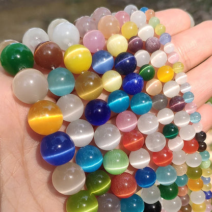 Cat Eye Opal Beads Natural Stone DIY Bracelets