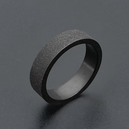 Couple Black Titanium Matte Ring