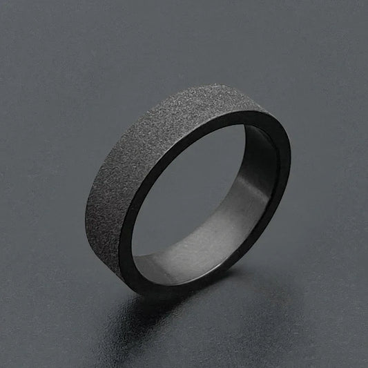 Couple Black Titanium Matte Ring