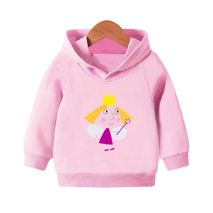 Ben and Holly Kingdom Cartoon Cute Sweatshirts Autumn Pullover Hoodies