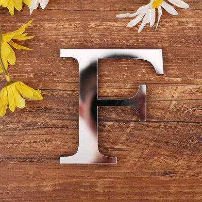 Silver Letter Acrylic 3D Mirror Wall Sticker