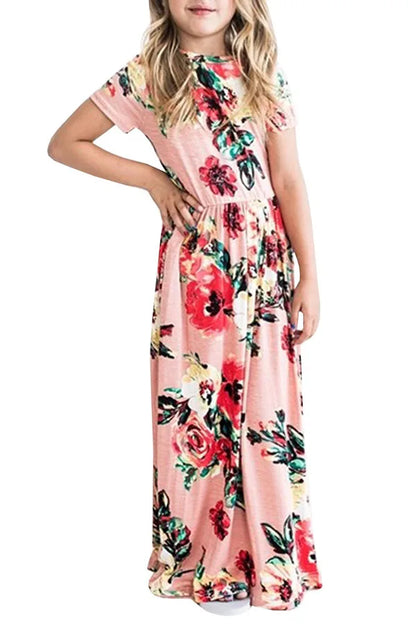 Baby Girl Striped Print Long Dress Toddler Bohemian Flower Dress