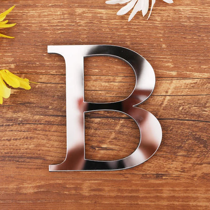 Silver Letter Acrylic 3D Mirror Wall Sticker