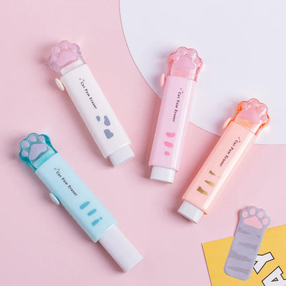 Creativity Retractable Kawaii cat claw Pencil eraser