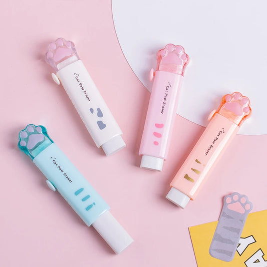 Creativity Retractable Kawaii cat claw Pencil eraser