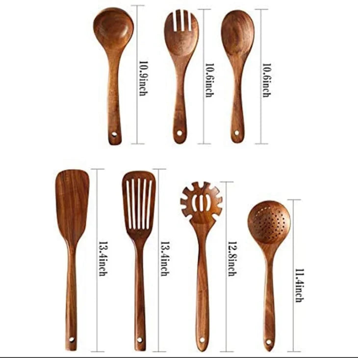 1-9Pcs/set Wooden Kitchen Utensils Set