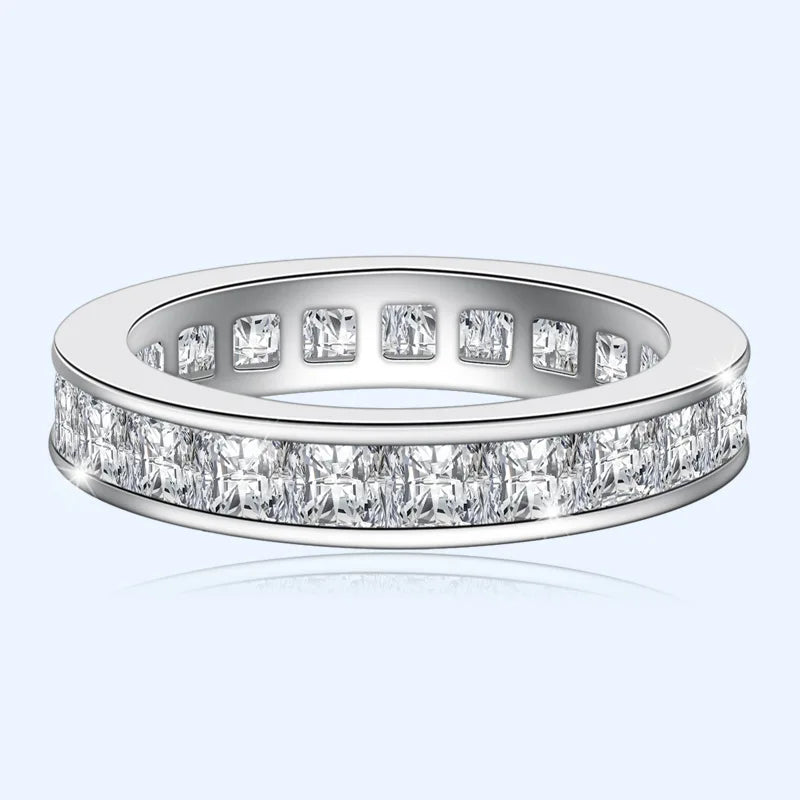 100% Real Natural Moissanite Ring 925 Jewelry 18K Gold Ring