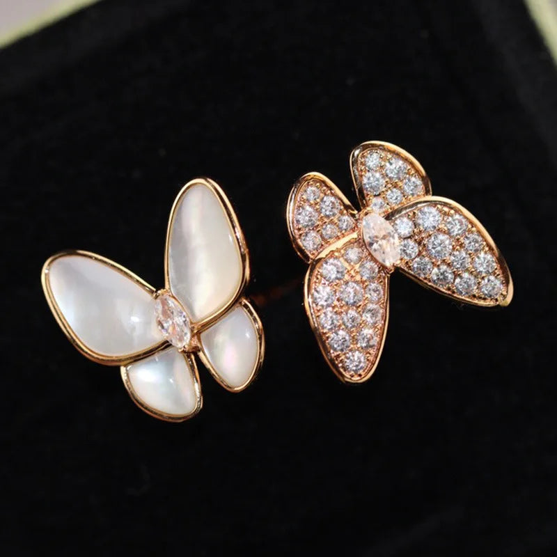 Natural Stone Butterfly Zircon Rings