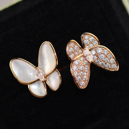 Natural Stone Butterfly Zircon Rings
