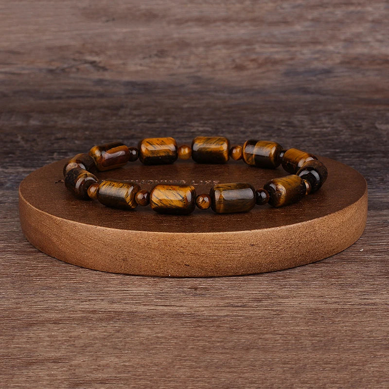 Natural Faceted Tiger Eyes Stone Reiki Bracelets