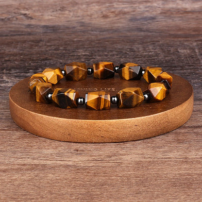 Natural Faceted Tiger Eyes Stone Reiki Bracelets