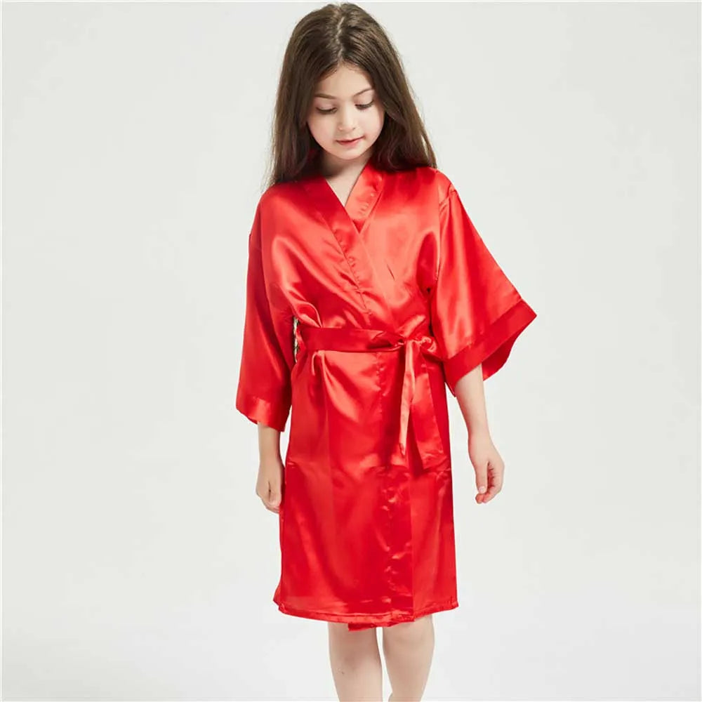 3-13 Years Satin Silk Bath Robes