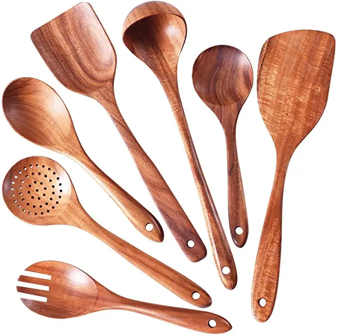 1-9Pcs/set Wooden Kitchen Utensils Set