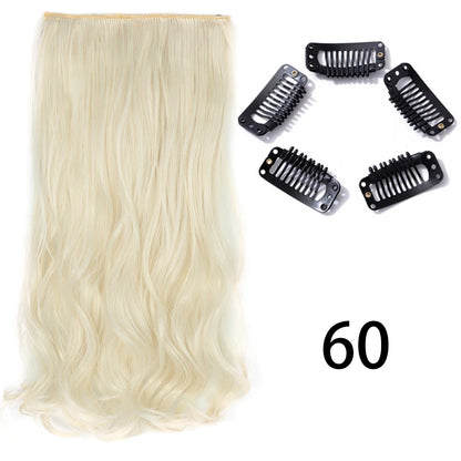 Synthetic Long Straight Clip In One Piece Hair Extension 5 Clips Fake Hair