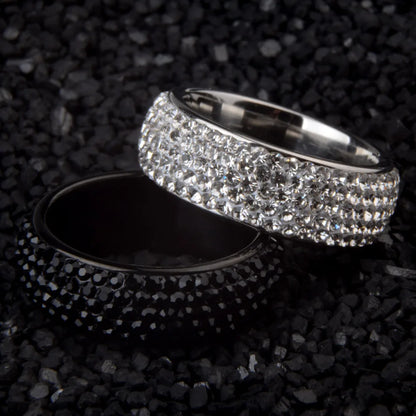 Stainless Steel Crystal Ring