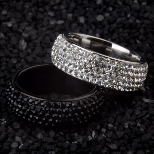 Stainless Steel Crystal Ring