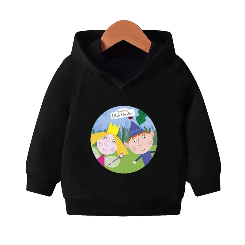 Ben and Holly Kingdom Cartoon Cute Sweatshirts Autumn Pullover Hoodies