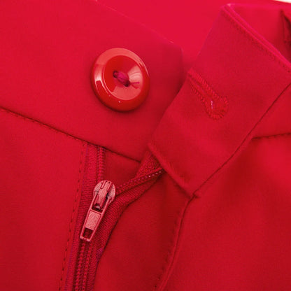 Pantalones rectos de algodón elástico de cintura ajustada