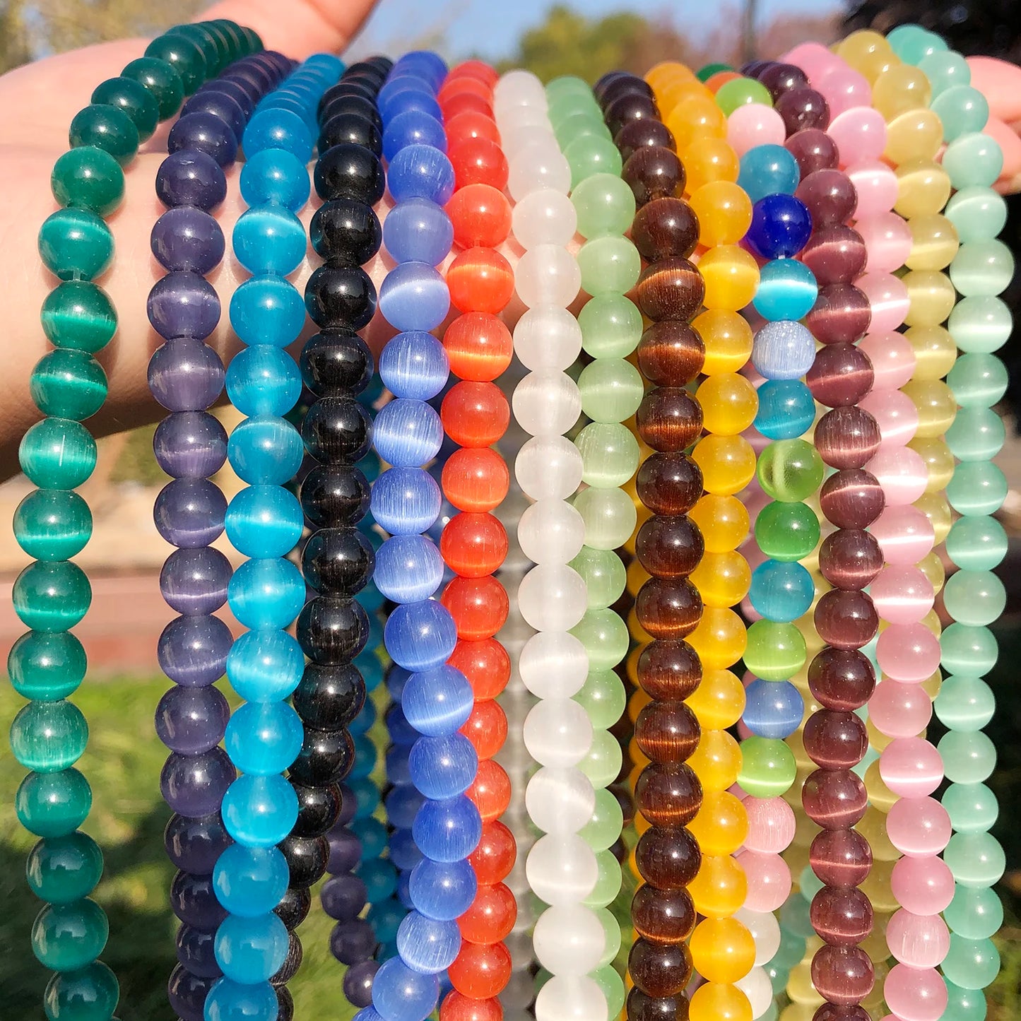 Cat Eye Beads Moon Stone DIY Bracelet