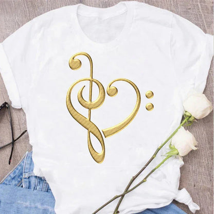 Funny Music Art Short Sleeves Black T-shirt