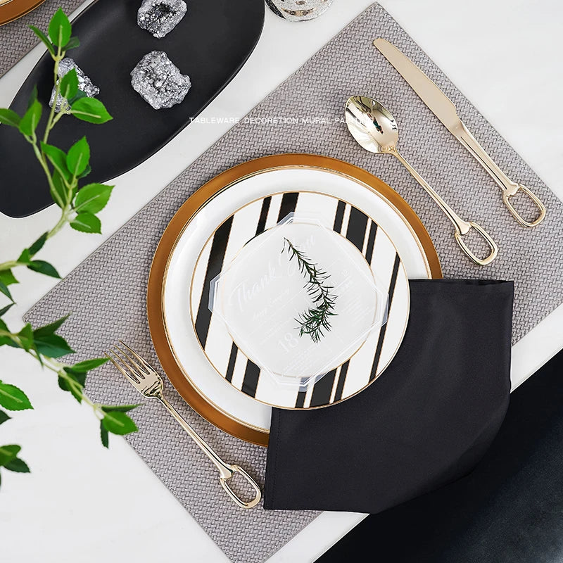 5Pcs Luxury Tableware Stainless Steel Knife Fork Spoon Cutlery Set