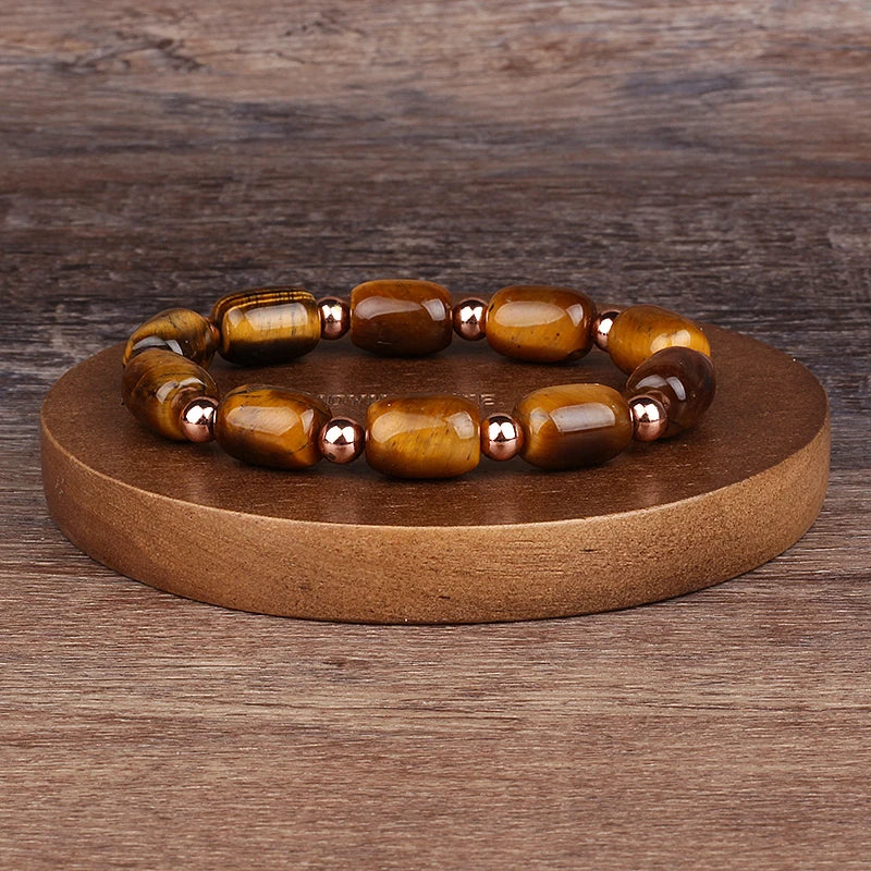 Natural Faceted Tiger Eyes Stone Reiki Bracelets