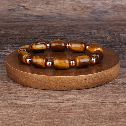 Natural Faceted Tiger Eyes Stone Reiki Bracelets