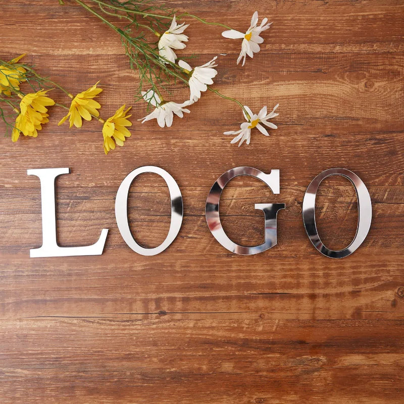 Silver Letter Acrylic 3D Mirror Wall Sticker