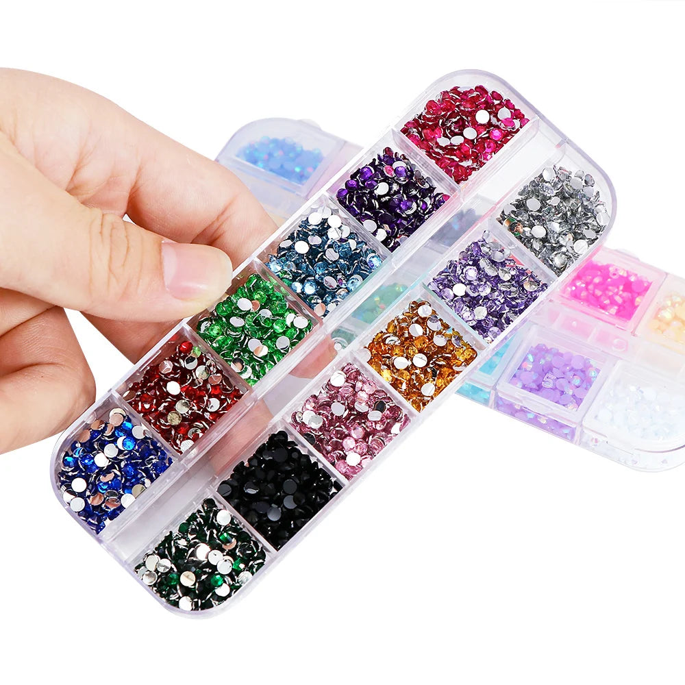 2400pcs 2mm AB Jelly Rhinestones Set