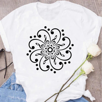 Funny Music Art Short Sleeves Black T-shirt