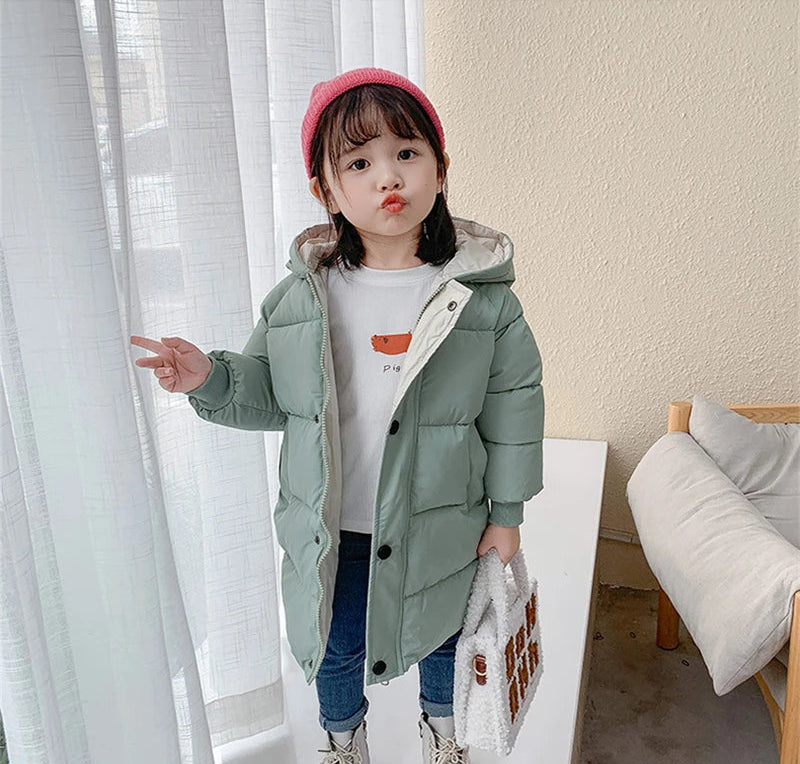 Down Long Outerwear Winter Autumn Teen Cotton -Padded Parka Coats