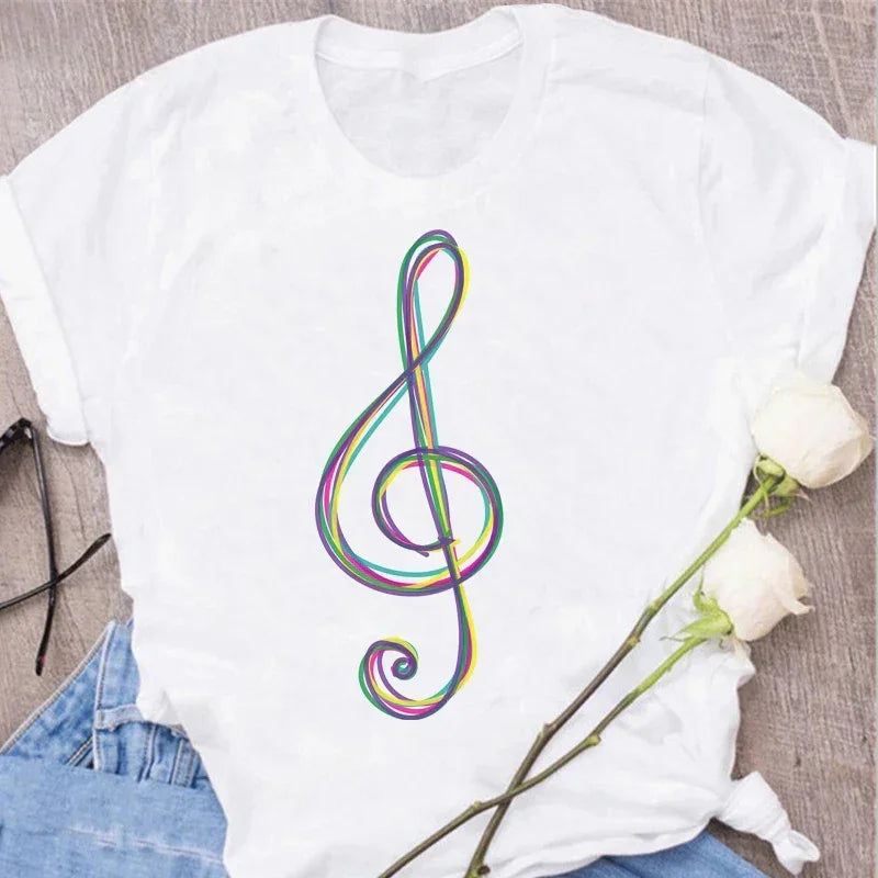 Funny Music Art Short Sleeves Black T-shirt