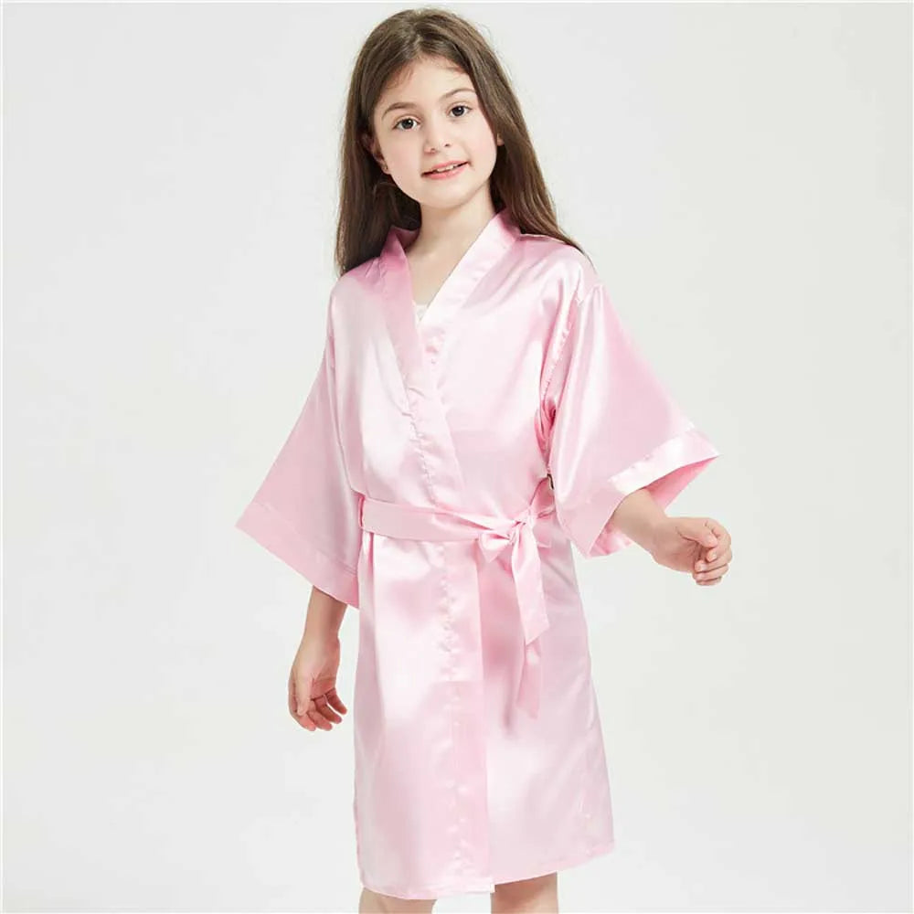 3-13 Years Satin Silk Bath Robes