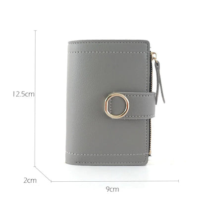 Short Wallet Zipper Card Holder PU Wallets