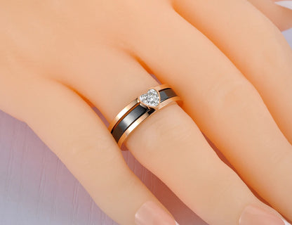 Titanium Stainless Steel Ceramic Crystal Rings