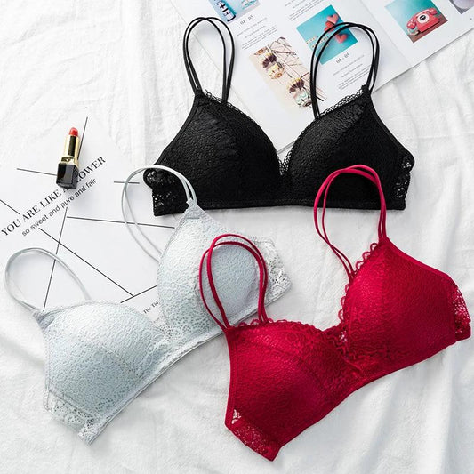 Sexy Lace Floral Wireless Bra F