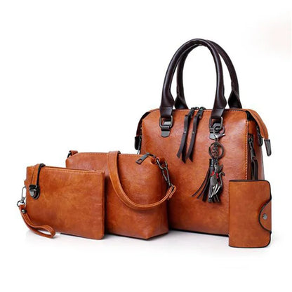 Composite Tassel Leather Purse Bag set