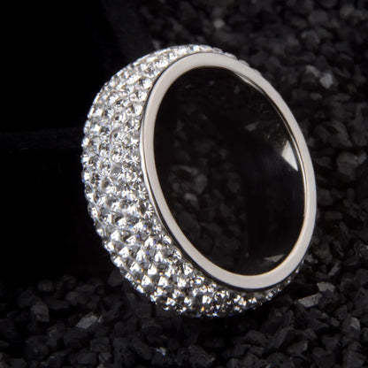 Stainless Steel Crystal Ring
