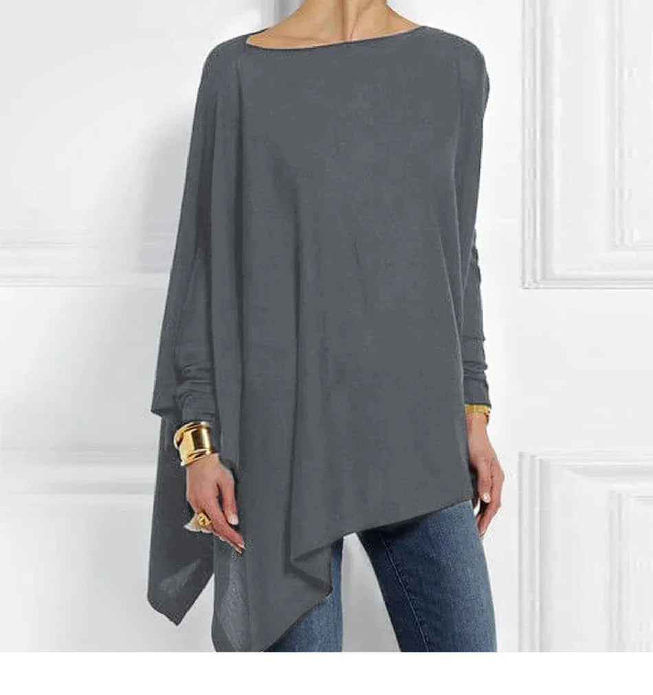 Cotton Irregular Long Sleeve Blouse
