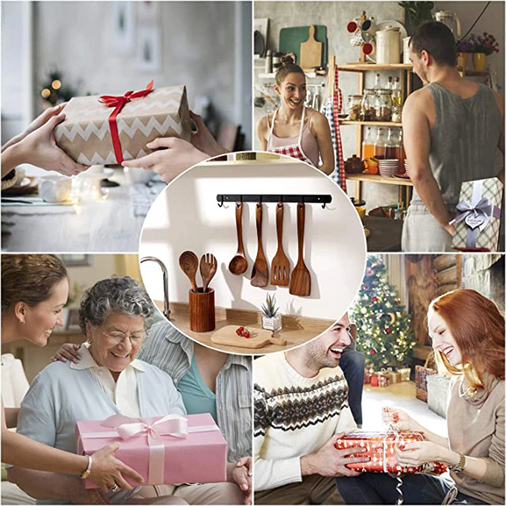 1-9Pcs/set Wooden Kitchen Utensils Set