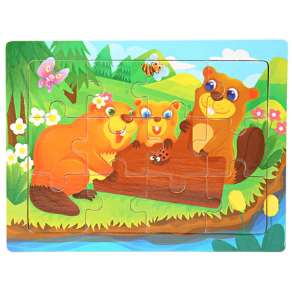 15*11cm 3D Puzzle Cartoon Animals Wood Puzzle Kids