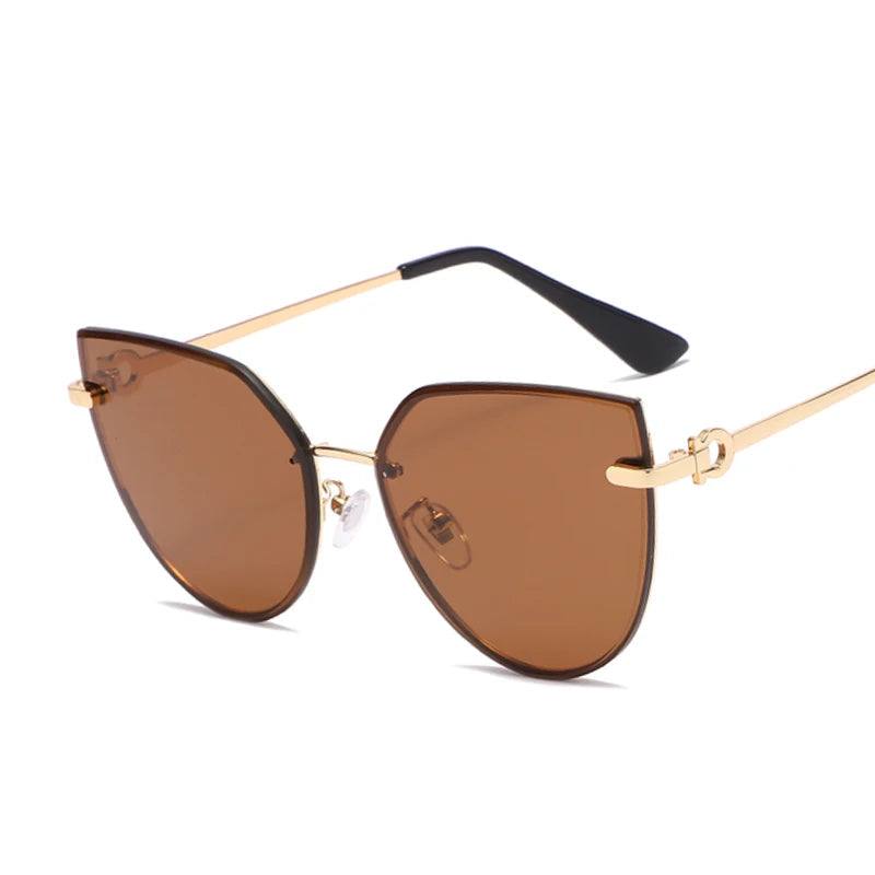 Cat Eye Vintage Rimless Sun Glasses