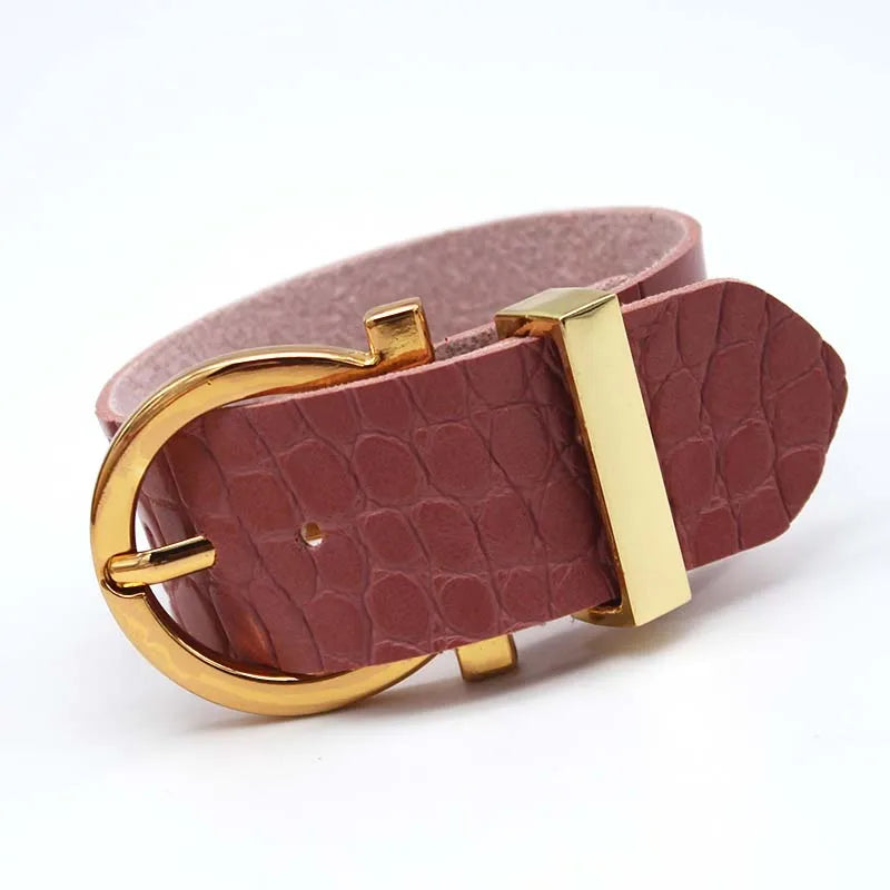 Wide Crack Leather Contracted Joker Bracelet