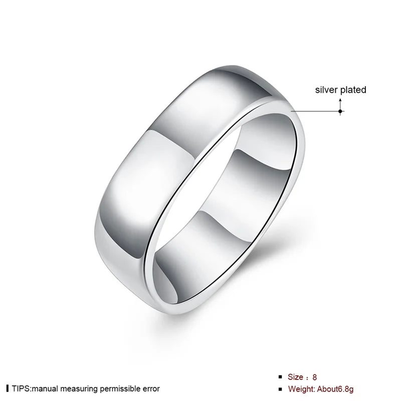 925 Sterling Silver Square Circle Rings