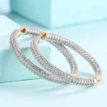 DANA 925 Silver 18K Gold Circle Hoop Earrings