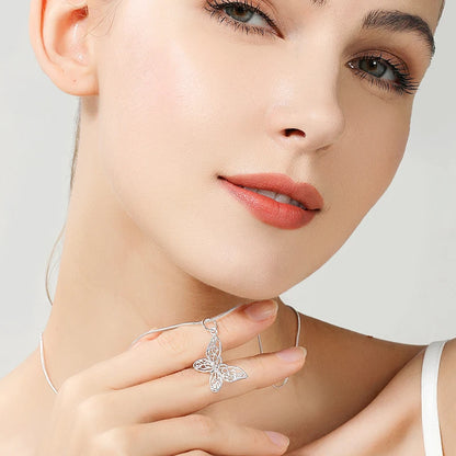 925 Sterling Silver Butterfly Pendant Necklace