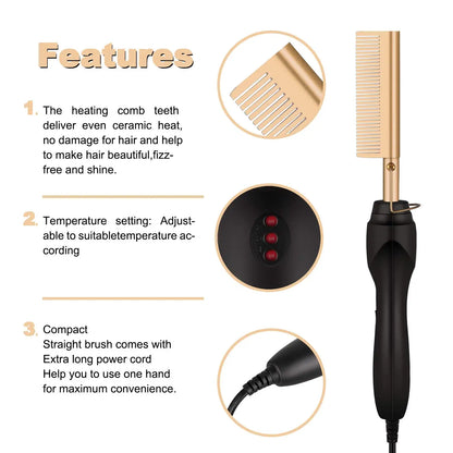 Hot Comb Hair Straightener Electric Heating
